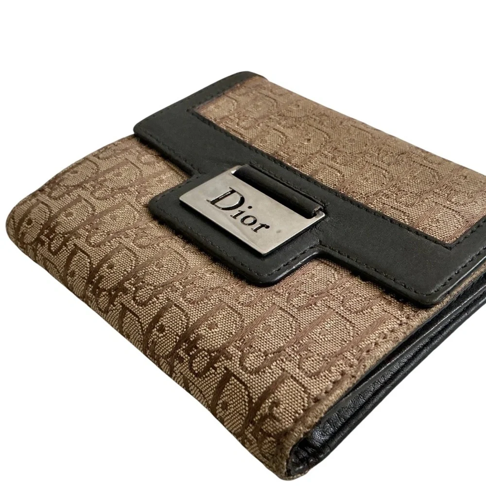 Christian Dior Brown Trotter Compact Wallet